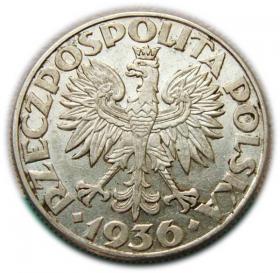 Obrazek 2 dla: 2 złote 1936 Żaglowiec Warszawa