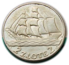 Obrazek dla: 2 złote 1936 Żaglowiec Warszawa