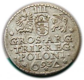Obrazek 2 dla: Trojak 1593 Zygmunt III Waza Malbork