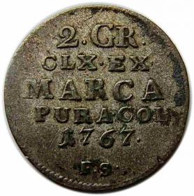 Obrazek dla: 2 grosze 1767 Stanisław August Poniatowski Warszawa