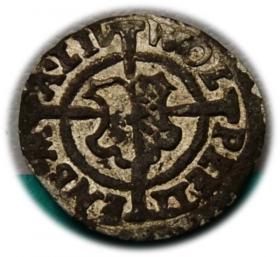 Obrazek 2 dla: Szeląg 1533 Walter von Plettenberg, Zakon Kawalerów Mieczowych, Ryga