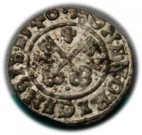 Obrazek dla: Szeląg 1540 Herman von Bruggenei, Zakon Kawalerów Mieczowych, Ryga 