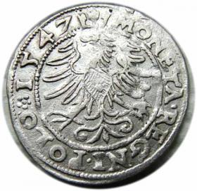 Obrazek 2 dla: Grosz 1547 Zygmunt I Stary Kraków