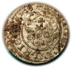 Obrazek 2 dla: Szeląg 1596 Zygmunt III Waza Ryga