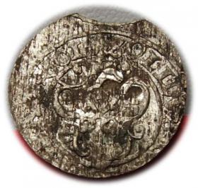 Obrazek 2 dla: Szeląg 1601 Zygmunt III Waza Ryga