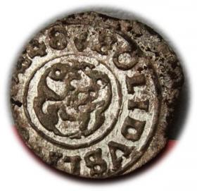 Obrazek 2 dla: Szeląg 1648 Krystyna Waza Liwonia