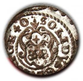 Obrazek 2 dla: Szeląg 1640 Krystyna Waza Ryga