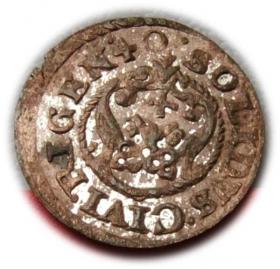 Obrazek 2 dla: Szeląg 1640 Krystyna Waza Ryga