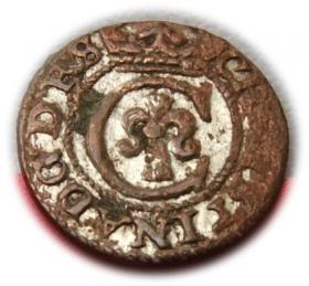 Obrazek dla: Szeląg 1642 Krystyna Waza Ryga