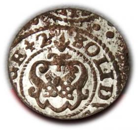 Obrazek 2 dla: Szeląg 1642 Krystyna Waza Ryga