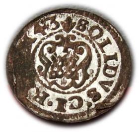 Obrazek 2 dla: Szeląg 1643 Krystyna Waza Ryga