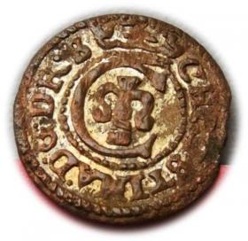 Obrazek dla: Szeląg 1643 Krystyna Waza Ryga