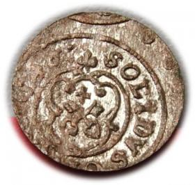 Obrazek 2 dla: Szeląg 1646 Krystyna Waza Ryga