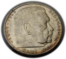 Obrazek dla: 5 marek 1936 D Paul von Hindenburg / orzeł pruski Monachium