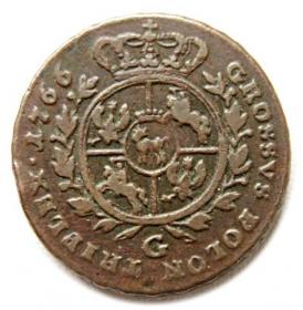 Obrazek 2 dla: Trojak 1766 Stanisław August Poniatowski Warszawa