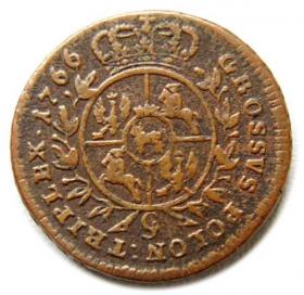 Obrazek 2 dla: Trojak 1766 Stanisław August Poniatowski w zbroi Kraków