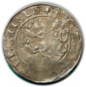 Obrazek 2 dla: Grosz praski Jan Luksemburski Czechy Kutna Hora