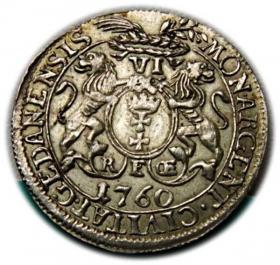 Obrazek 2 dla: Szóstak 1760 August III Gdańsk