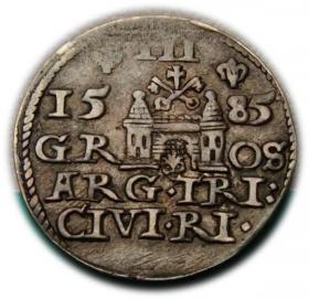 Obrazek 2 dla: Trojak 1585 Stefan Batory Ryga