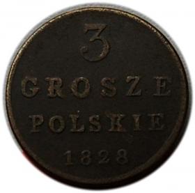 Obrazek dla: 3 grosze 1828 Aleksander I Romanow Królestwo Polskie pod zaborem Warszawa
