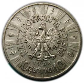Obrazek 2 dla: 10 złotych 1935 Józef Piłsudski Warszawa