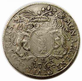 Obrazek 2 dla: 30 groszy 1762 August III Sas Gdańsk