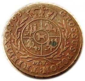 Obrazek 2 dla: Trojak 1793 Stanisław August Poniatowski Warszawa