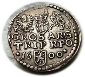 Obrazek 2 dla: Trojak 1600 Zygmunt III Waza Poznań