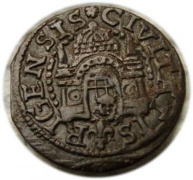 Obrazek 2 dla: Szeląg 1577 Wolne Miasto Ryga