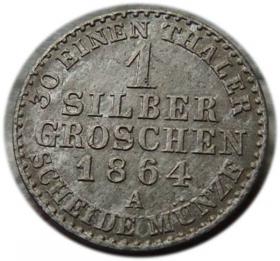1 srebrny grosz 1864 Wilhelm I Hohenzollern Berlin