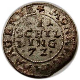 Obrazek dla: Szeląg 1572 Jan Hieronim Chodkiewicz Inflanty Dahlholm