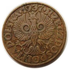 Obrazek 2 dla: 5 groszy 1937 II RP Warszawa