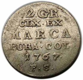 Obrazek dla: Dwugrosz 1767 Stanisław August Poniatowski Warszawa