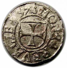 Obrazek dla: Szeląg 1537 Herman von Bruggenei Zakon Kawalerów Mieczowych Rewal