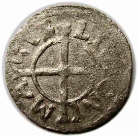 Obrazek 2 dla: Szeląg 1542 Herman von Bruggenei Zakon Kawalerów Mieczowych Rewal