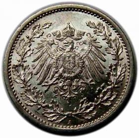 Obrazek 2 dla: 1/2 marki 1916 Wilhelm II Hohenzollern Niemcy Berlin