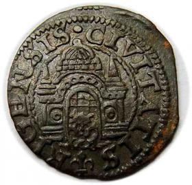 Obrazek 2 dla: szeląg 1575 Wolne Miasto Ryga 