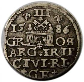 Obrazek 2 dla: Trojak 1586 Stefan Batory Ryga