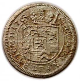 Obrazek 2 dla: 1 krajcar 1700 Franciszek Ludwik von Pfalz Księstwo Nyskie Biskupów Wrocławskich Nysa