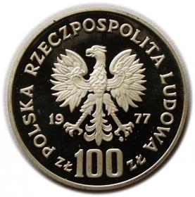 Obrazek 2 dla: 100 złotych 1977 PRL Władysław Reymont Warszawa próba