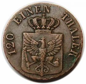 1 fenig 1824 Fryderyk Wilhelm III Prusy Dusseldorf