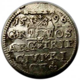 Obrazek 2 dla: Trojak 1596 Zygmunt III Waza Ryga