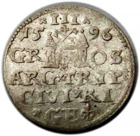 Obrazek 2 dla: Trojak 1596 Zygmunt III Waza Ryga