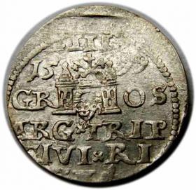 Obrazek 2 dla: Trojak 1599 Zygmunt III Waza Ryga