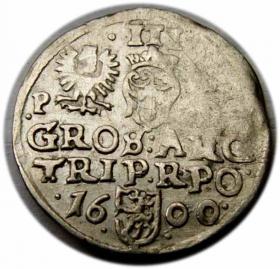 Obrazek 2 dla: Trojak 1600 Zygmunt III Waza Poznań