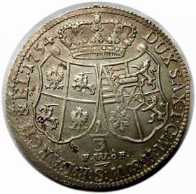 Obrazek 2 dla: 1/3 talara 1754 August III Drezno