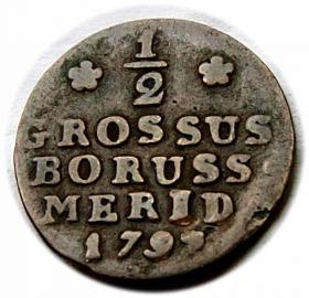 Obrazek 2 dla: Pólgrosz 1797 Fryderyk Wilhelm II Prusy Południowe Wrocław