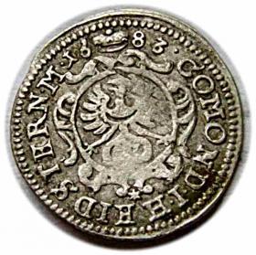 Obrazek 2 dla: 1 krajcar 1683 Krystian Ulryk Wirtemberski Księstwo Oleśnickie Oleśnica