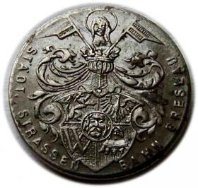 Obrazek 2 dla: 10 fenigów żeton tramwajowy Wrocław / Breslau