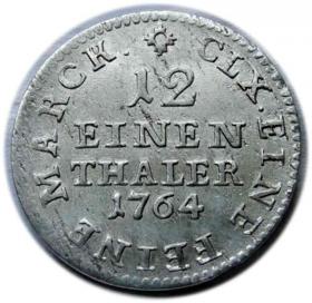 Obrazek 2 dla: 1/12 talara 1764 Fryderyk August III Saksonia Drezno